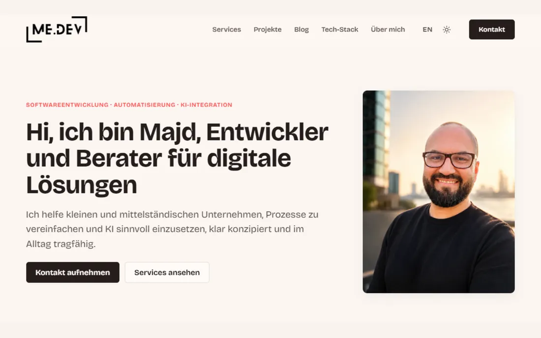 Startseite von me-dev.de